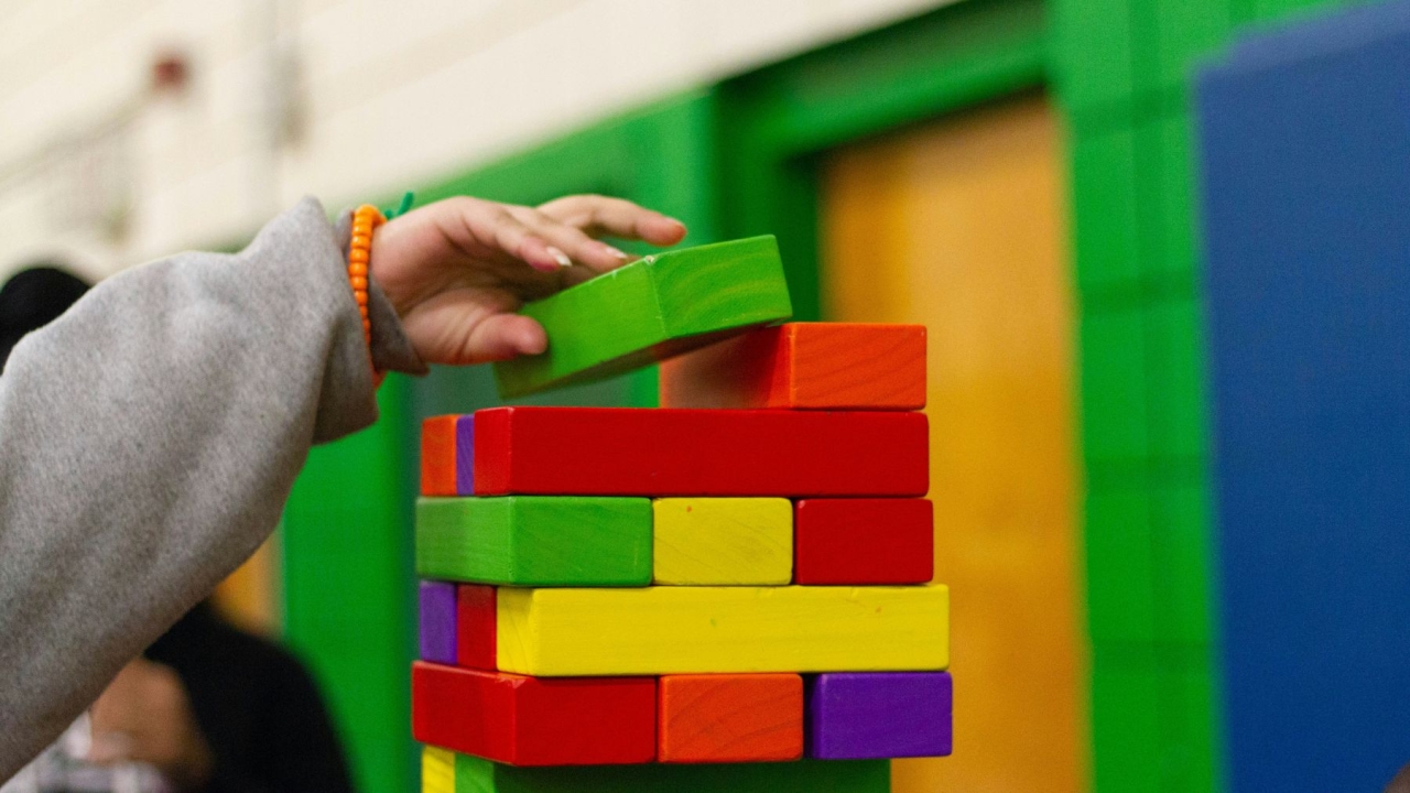 A child playing with blocks