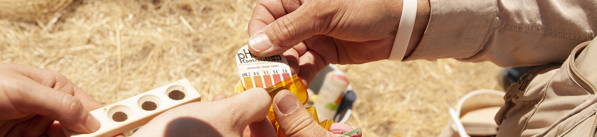 hands holding a ph testing kit